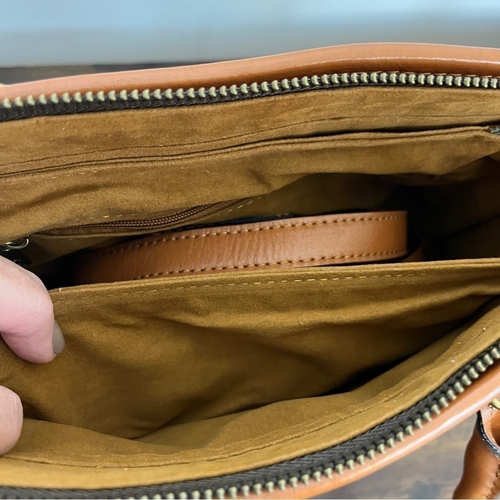 PATRICIA NASH TOOLED LEATHER PARIS SATCHEL/CROSSBODY FLORENCE TAN #558 NWT - Picture 10 of 11